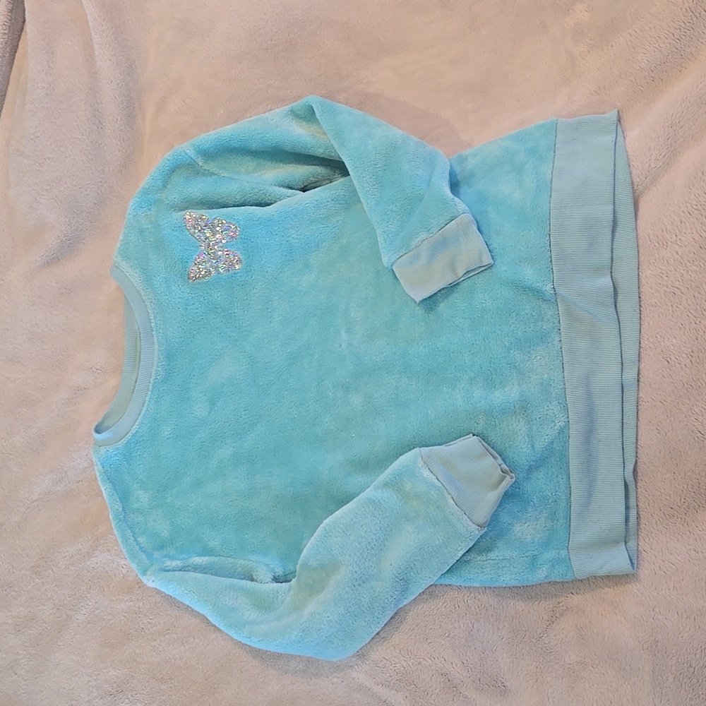 Children's Place Turquoise Blue Fuzzy Shirt